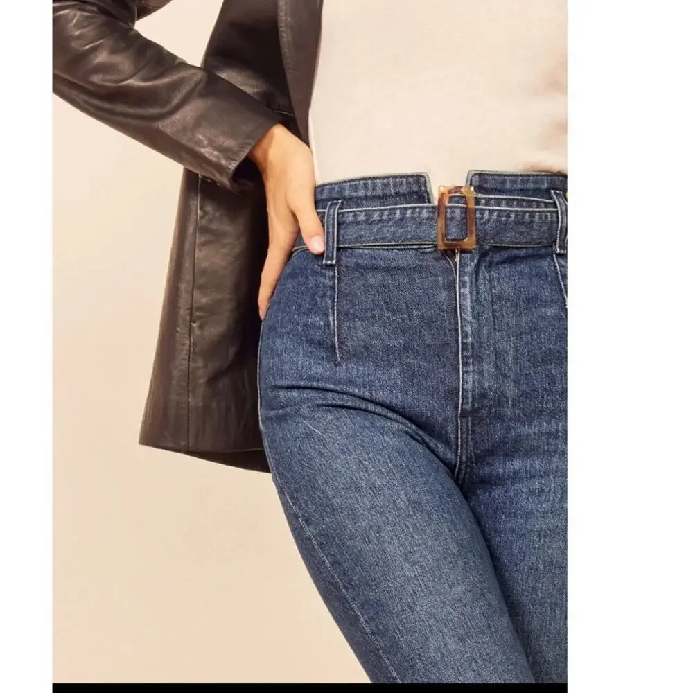 Reformation Kayo belted high waisted skinny jean size 25